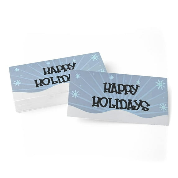 Swipe It Holiday Gift Card Holder 25 Pack Carrier Bulk for Businesses, Corporate Gifts, Employees, Customers Happy Holidays Christmas Envelopes, Blue