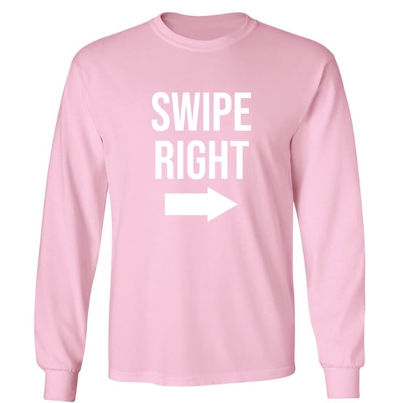 Swipe Right Adult Long Sleeve T-shirt
