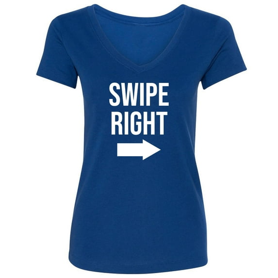 Swipe Right Womens V-Neck Tee