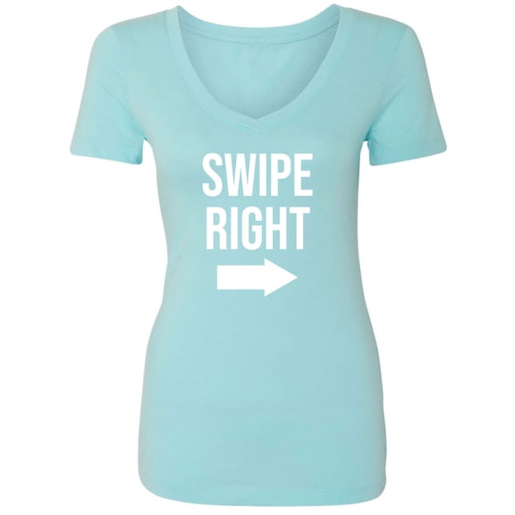 Swipe Right Womens V-Neck Tee