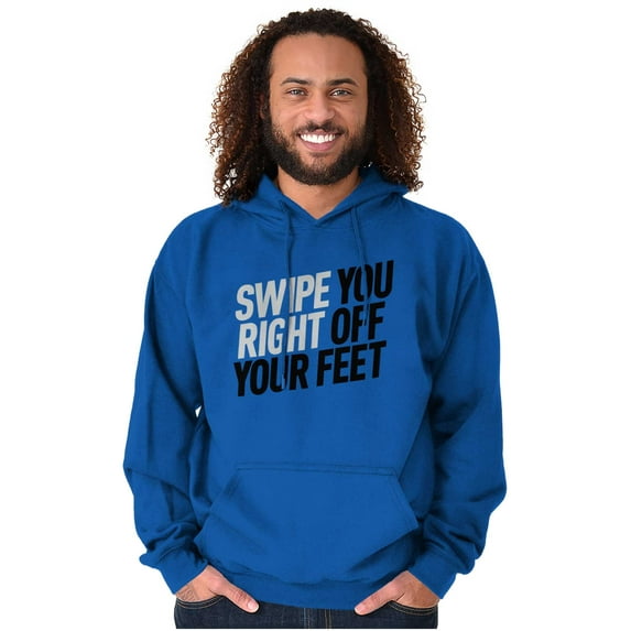 Swipe You Right Off Your Feet Dating Unisex Plus Fleece Graphic Hoodie Brisco Brands 2X