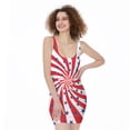 thumbnail image 1 of Swirl American Patriotic Star Print Sleeveless Bodycon Dress, American Flag Fashion Summer Maxi Dress For Women. Gifts For Us Independence Day, 4Th Of July, 1 of 4