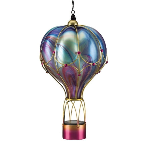 Regal Art & Gift Swirl Balloon Solar Lantern LG - Purple Glass 24" Light Led