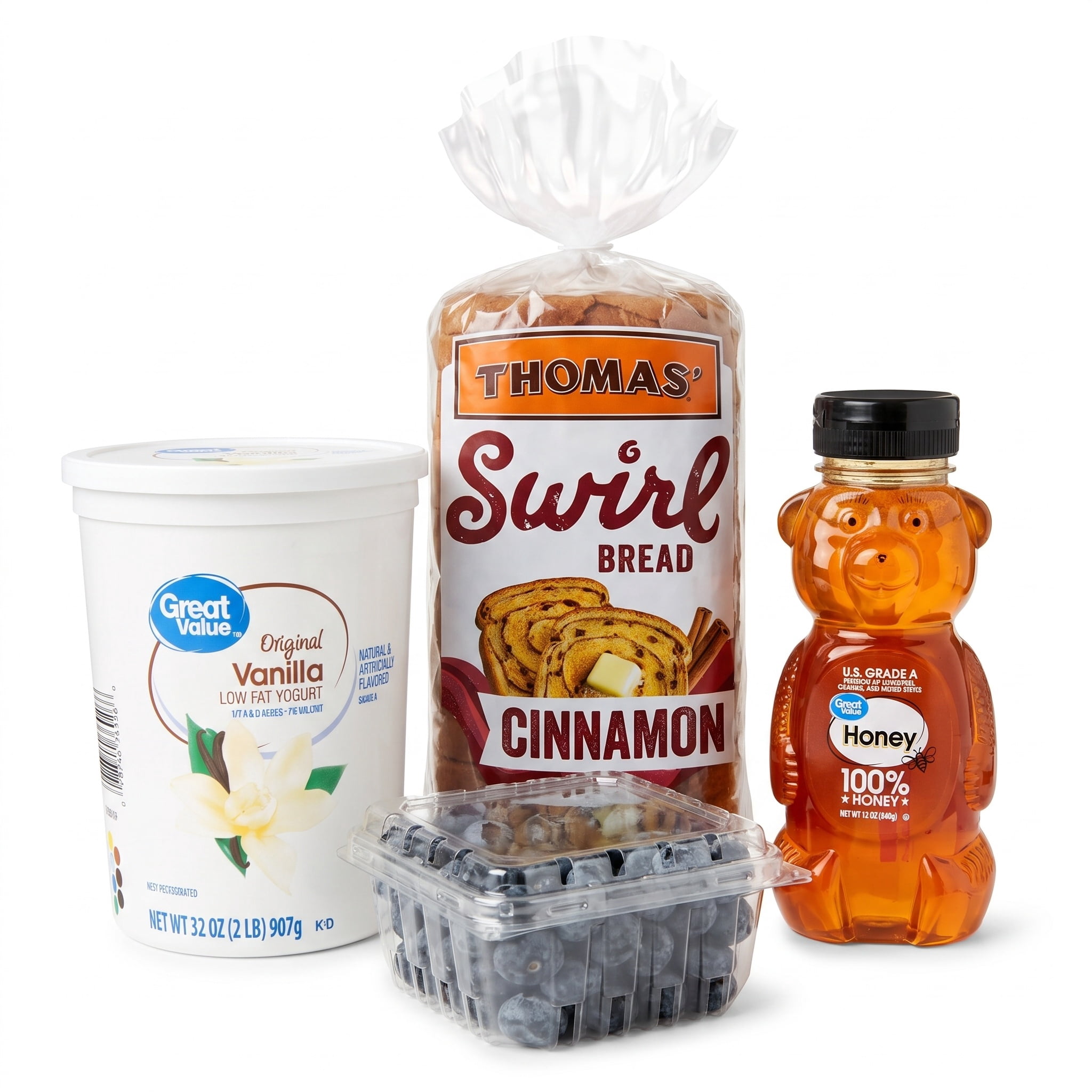 Cinnamon Swirl Bread Toast with Fruit and Yogurt Meal Bundle