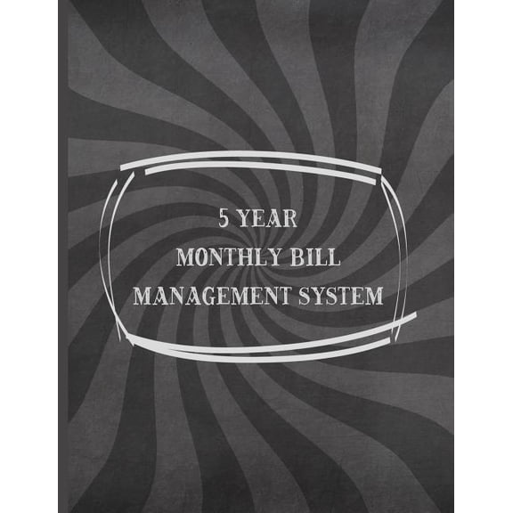 Swirl Chalkboard : 5 Year Monthly Bill Management System (Paperback)