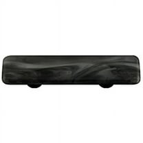 Swirl Charcoal Rectangle Glass Cabinet Pull - Aluminum Post