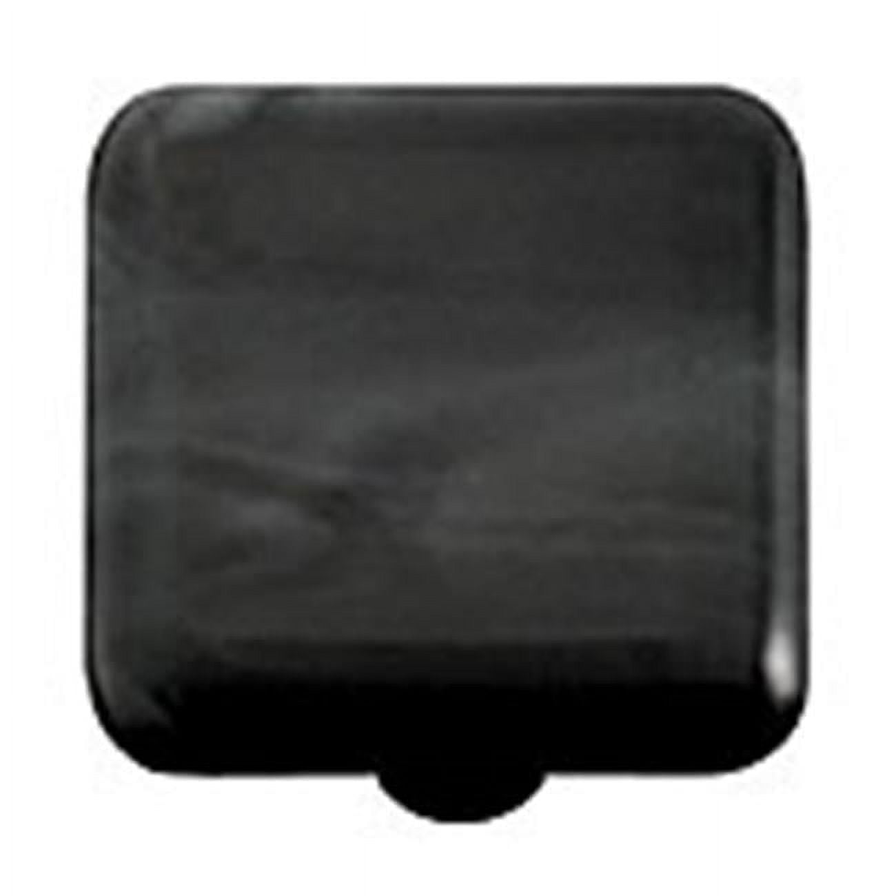 Charcoal Swirl Square Glass Cabinet Knob with Aluminum Post