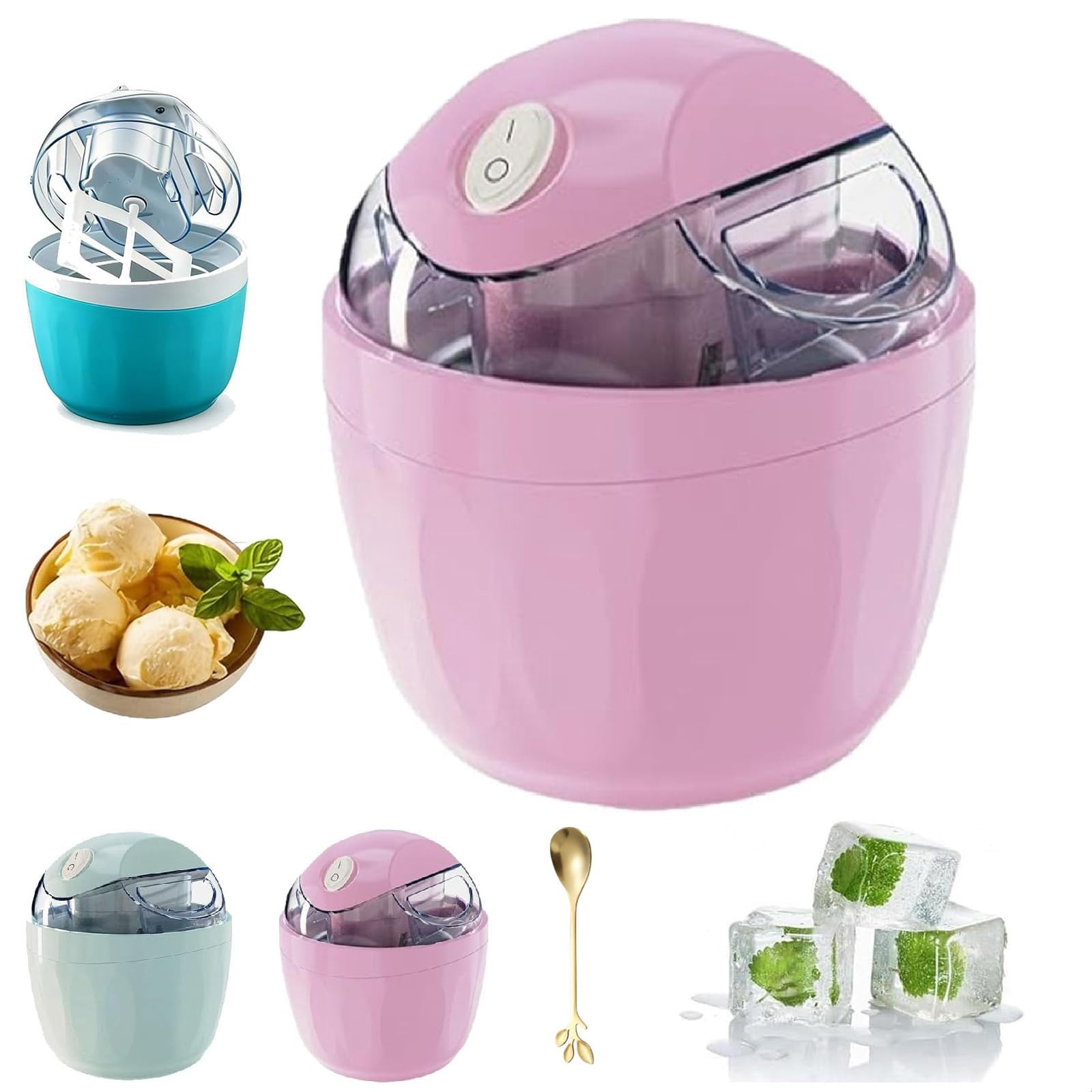 Swirl Cup Ice Cream Maker (Applicable to 110V-120V), Quickly Made in 15 Minutes, Small Home Mini Ice Cream Maker, One-Touch DIY Mini Ice Cream Maker, for Kitchen, Family Treats