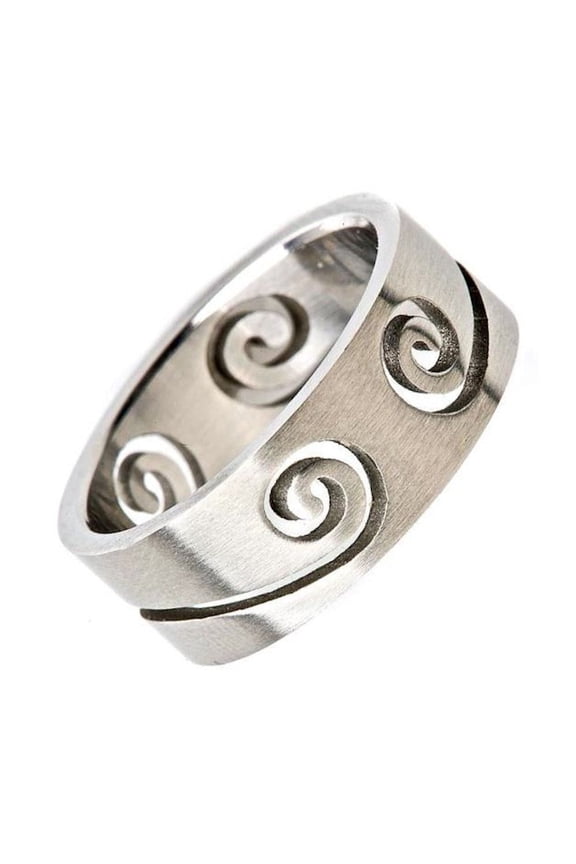 Swirl Cut-Out 316L Surgical Stainless Steel 8mm Ring Size