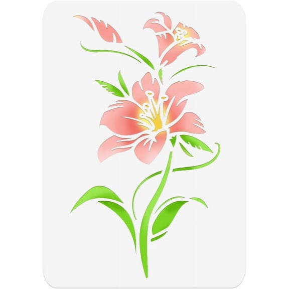 Swirl Flower Painting Stencil 11.69x8.27 Inch Reusable Craft Stencils Hollow Out Drawing Template DIY