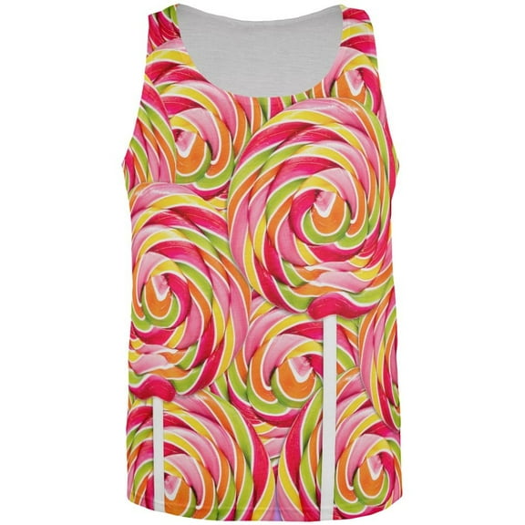 Swirl Giant Lollipop All Over Adult Tank Top - 2X-Large