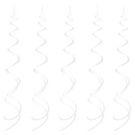 Swirl Hanging Decorations, 26 in, White, 8ct