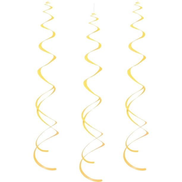 Swirl Hanging Decorations, 26 In, Yellow, 8ct - Walmart.com