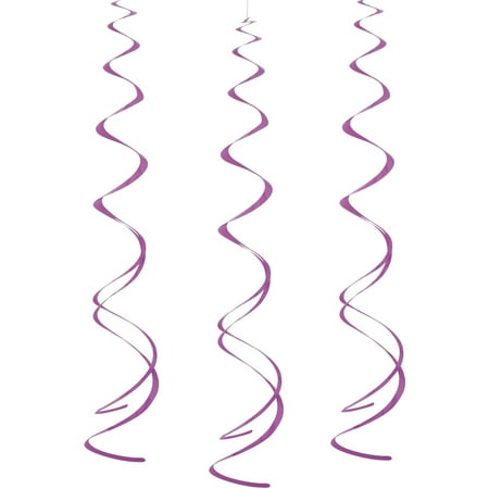 Swirl Hanging Party Decorations, 26 in, Purple, 8ct