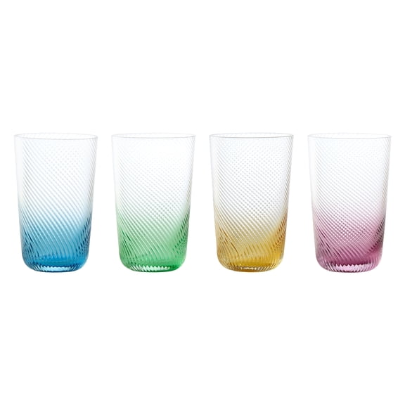 Swirl - Highball Tumblers - Set of 4 - Multi-colored