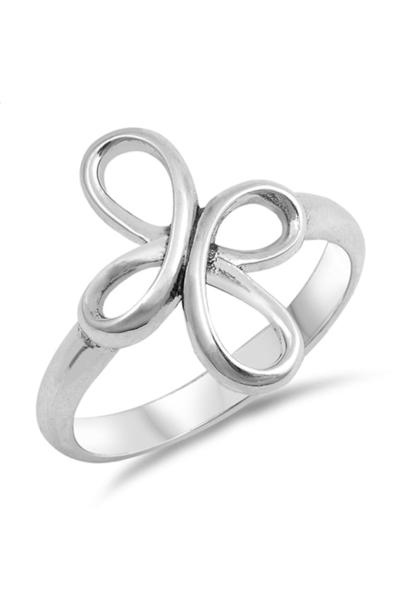 Swirl Infinity Cross Knot Thumb Ring .925 Sterling Silver Band Jewelry Female Male Unisex Size 4