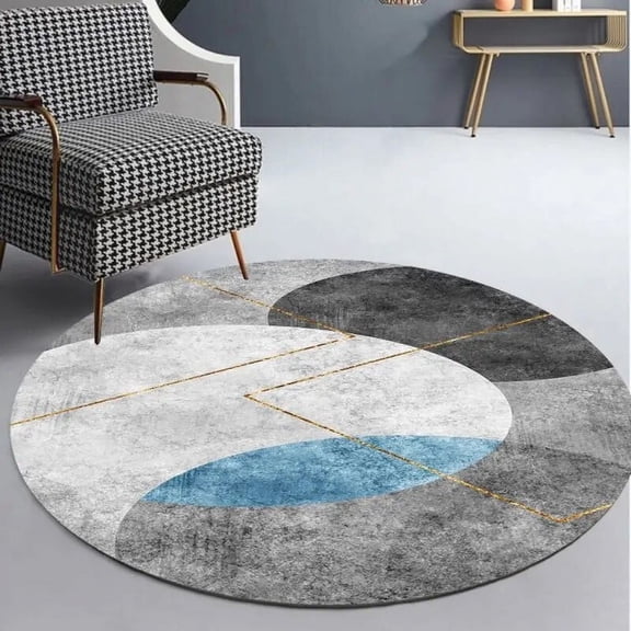 Swirl Modern Round Carpets for Living Room ration Abstract Rugs for Bedroom r Soft Carpet Non-slip Desk Area Rug Doormat