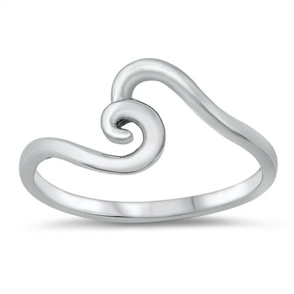 Swirl Ocean Wave Beach Ring .925 Sterling Silver Band Jewelry Female Male Unisex Size 10