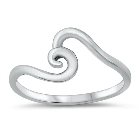 Swirl Ocean Wave Beach Ring .925 Sterling Silver Band Jewelry Female Male Unisex Size 5