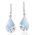 thumbnail image 1 of Swirl Rainbow Teardrop Multi-Purple Shell Sterling Silver Dangle Earings, 1 of 5