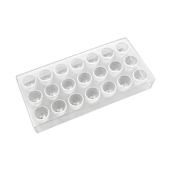 Swirl Round 21-Cavity Chocolate Mold,Transparent Food Grade Plastic DIY Baking Tool,Candy Jelly Fudge Mini Dessert Mold Tray for Homemade Sweets Baking,Non-Stick Easy Release Reusable Kitchen Mold