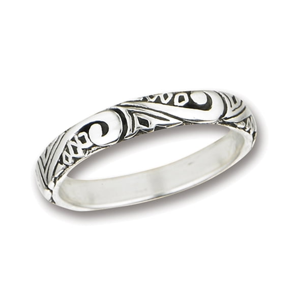 Swirl Scroll Wedding Thumb Ring .925 Sterling Silver Stackable Band Jewelry Female Male Size 8