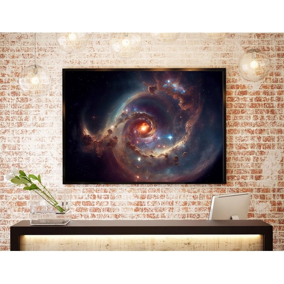 Swirl Solar System Space Wall Art Decor Unframed Paper Print