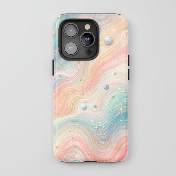 Swirl Stars For All iPhone Series Tough Phone Case Cosmic Pastel