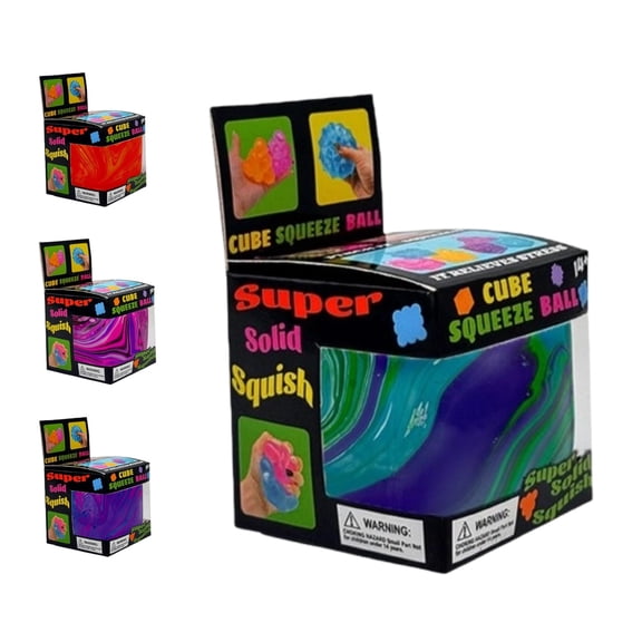 Swirl Texture Stress Relief Cube, Super Solid Squish Squeeze Ball, Non-Toxic Resin Anxiety Relief Tool for Adults (Green)