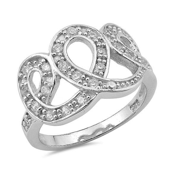 Swirl Tiara Knot Clear CZ Wholesale Ring .925 Sterling Silver Band White Jewelry Female Size 9