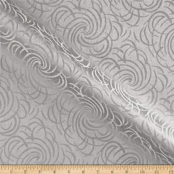 Swirl Vinyl Silver, Fabric By The Yard