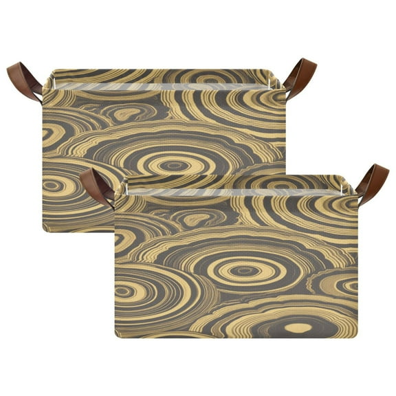 Swirl Wood Grain Pattern 16.9x11.4x10in Foldable Open Home Storage Bins Durable Water Resistant Shelf Baskets