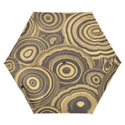 Swirl Wood Grain Pattern Folding Umbrella UV50+ Waterproof Sun Protection Auto Open Close Compact Fiberglass Frame
