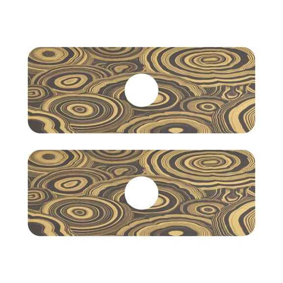 Swirl Wood Grain Pattern Quick Dry Silicone Algae Faucet Pad 14.7x5.4in 2 Pack Absorbent Mat for Kitchen Sink, Bathroom Countertop