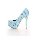 thumbnail image 1 of Swirl Zebra Printed Pump Platform Stiletto Heels Women (Blue, 7 B(M) US), 1 of 1
