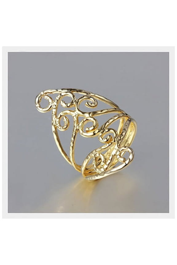 Swirl and Twirl 18kt Gold Plated Fine Filigree Ring
