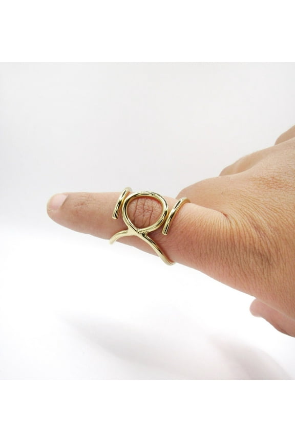 SwirlC Adjustable Finger Ring Splint in 14k Yellow Gold Fill • Boutonniere Finger Splint • Trigger Thumb & Finger Support Ring • Arthritis Relief Jewelry
