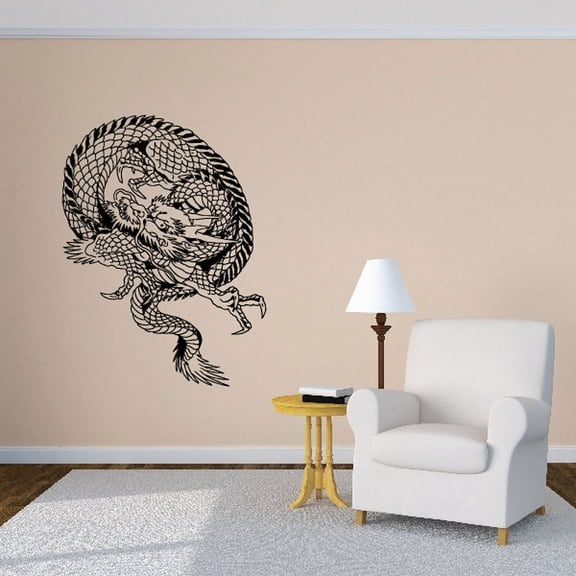 Swirled Chinese Dragon Decal - 36 Inches