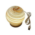 thumbnail image 1 of Swirled Glass Moon Lamp Night Light with Wooden Stand Decorative Star Sky Lamp Usb Power Home Bedroom Decor Birthday Gift for Friends Lovers Unique Present One Size, 1 of 2