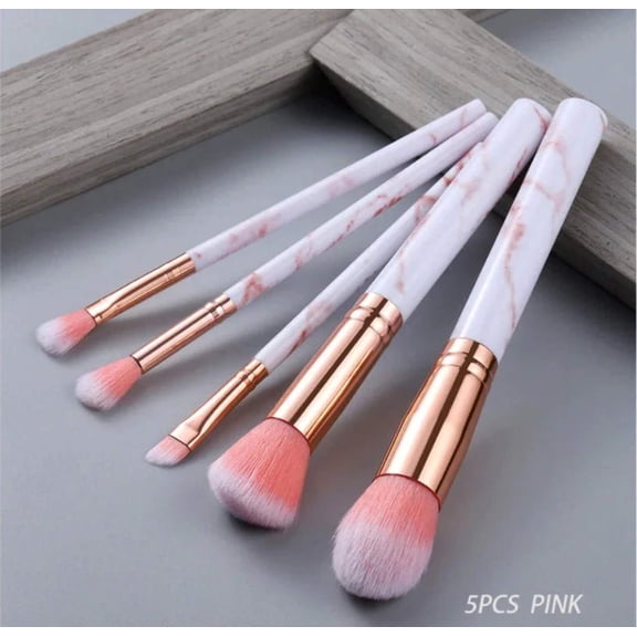 Swirled Marbled Cosmetic Makeup Brushes 5pc