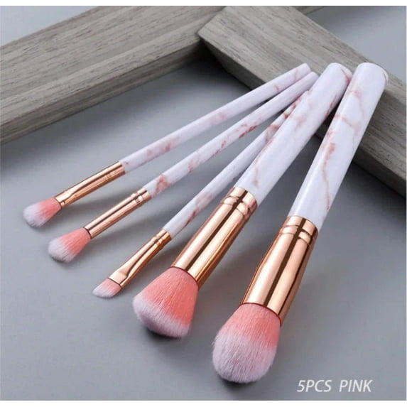 Swirled Marbled Cosmetic Makeup Brushes 5pc
