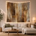 thumbnail image 1 of Swirling Brushstrokes Among Earthy Color Blocks, Dramatic Abstract for Art Lovers, Industrial Wall Art, Housewarming Gift, Tapestry Wall Hanging for Studio and Living Room, 1 of 7