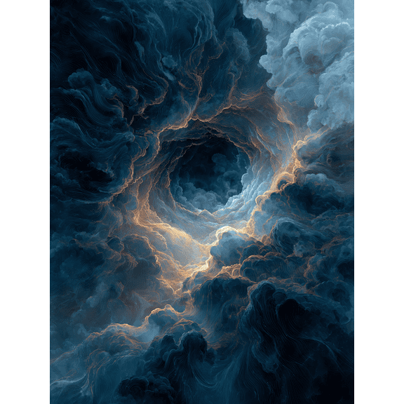 Swirling Cloud Nebula Canvas Wall Art, Dreamlike Cosmic Vortex Print for Living Room Bedroom Office Home Decor