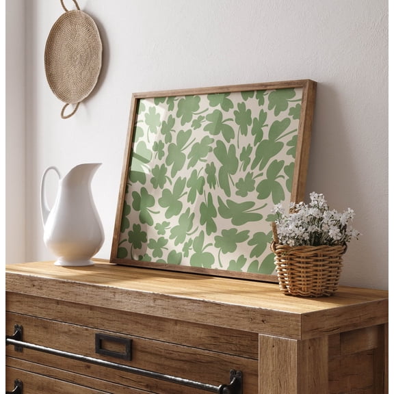 Swirling Clovers Farmhouse Decor Green Irish Shamrock Accent