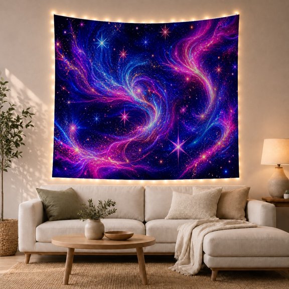 Swirling Cosmic Nebula Vortex in Deep Dark Space, Energetic Celestial for Space Lovers, Dynamic Galaxy Wall Art, Halloween Gift Tapestry Wall Hanging for Bedroom and Living Room