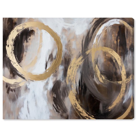 Swirling Forms with Gold Canvas Luxury Abstract Art by Art Remedy, Gallery Wrapped, 24 x 20