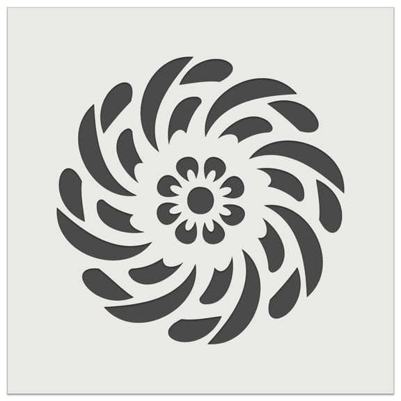 Swirling Geometrical Flower DIY Cookie Wall Craft Stencil - 7.0 Inch