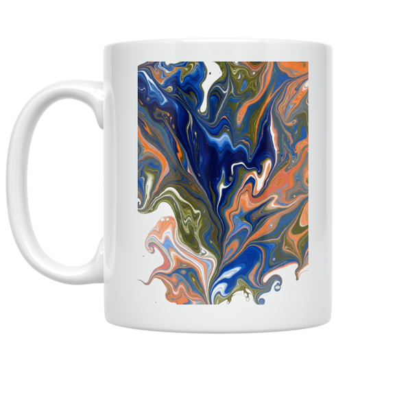 Swirling Glaze Delight - Art Enthusiast - 11 oz Ceramic Coffee Mug