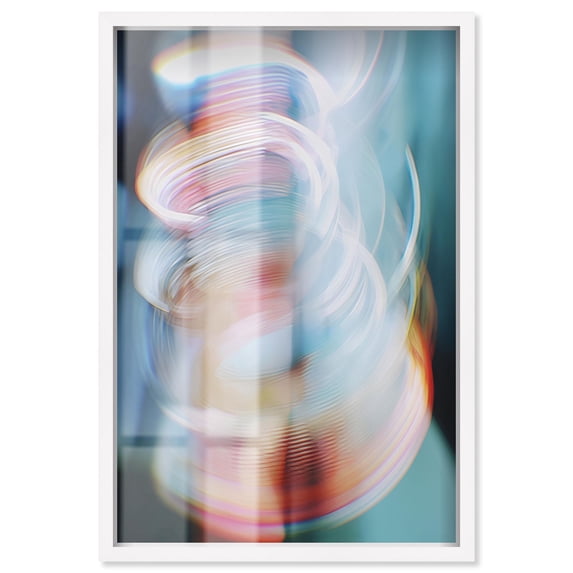 Swirling Light II Shadowbox Print Abstract Wall Decor by Art Remedy, White Frame, 24 x 36