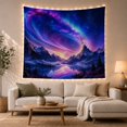 thumbnail image 1 of Swirling Nebula Over Mountains and Golden Lake, Dreamy Fantasy for Space Lovers, Cosmic Landscape Decor, Housewarming Gift, Tapestry Wall Hanging for Bedroom, Studio and Dorm, 1 of 7